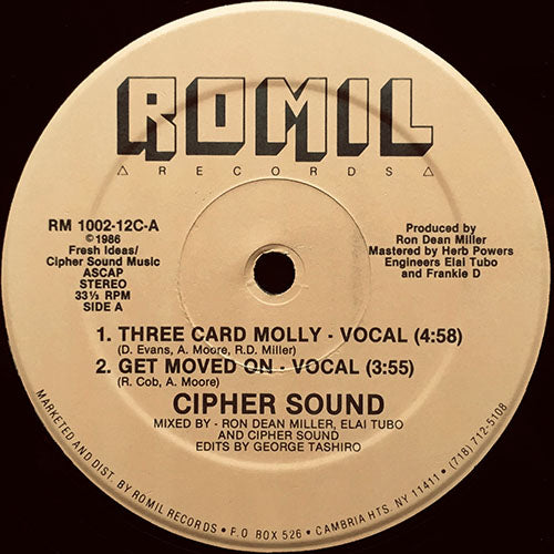 CIPHER SOUND // THREE CARD MOLLY (2VER) / GET MOVED ON (2VER)