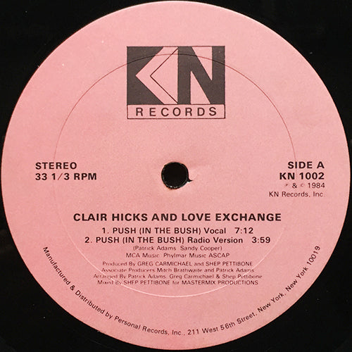 CLAIR HICKS & LOVE EXCHANGE // PUSH (IN THE BUSH) (5VER)