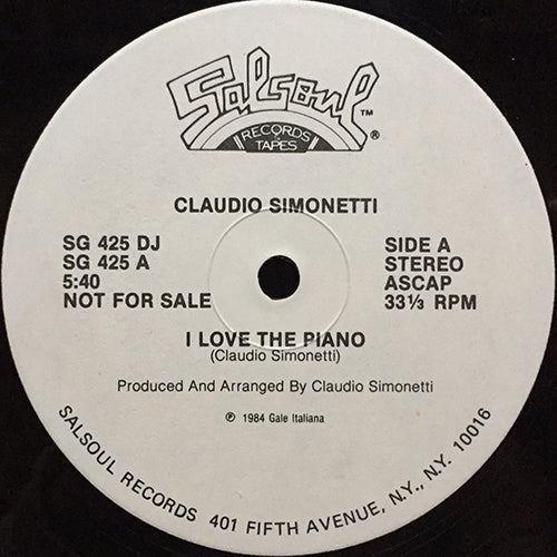 CLAUDIO SIMONETTI // I LOVE THE PIANO (5:40/3:58) / INST (2:09)