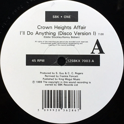 CROWN HEIGHTS AFFAIR // I'LL DO ANYTHING (FRANKIE FONCETT REMIX) (3VER)