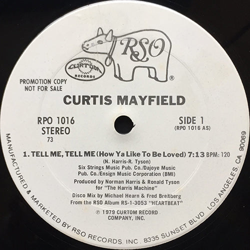 CURTIS MAYFIELD // TELL ME, TELL ME (7:13) / HEARTBEAT (4:23) / OVER THE HUMP (5:15)