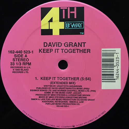 DAVID GRANT // KEEP IT TOGETHER (3VER)