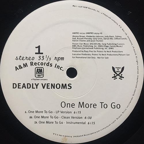 DEADLY VENOMS // ONE MORE TO GO (3VER) / BOMB THREAT (4VER)