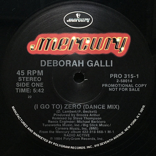 DEBORAH GALLI // (I GOT TO) ZERO (DANCE MIX) / (DUB VERSION)