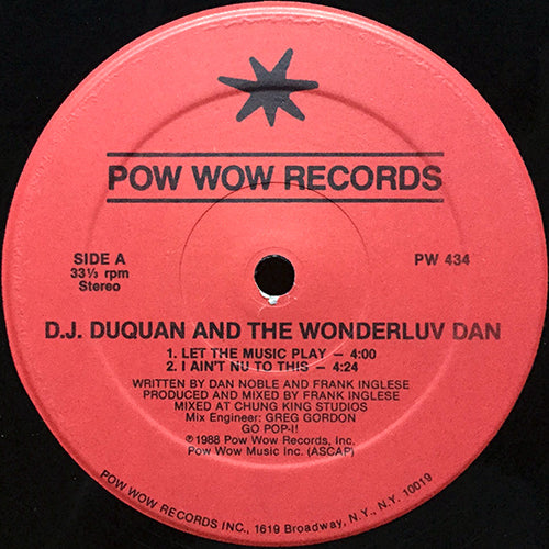 D.J. DUQUAN AND THE WONDERLUV DAN // LET THE MUSIC PLAY (2VER) / I AIN'T NU TO THIS (2VER)