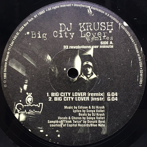 DJ KRUSH // BIG CITY LOVER (REMIX) (3VER) / KRUSH BEATS