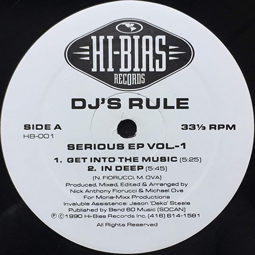 DJ'S RULE // SERIOUS EP VOL. 1 (EP) inc. GET INTO THE MUSIC / IN DEEP / THAT'S IT / MAKES ME FEEL SEXY