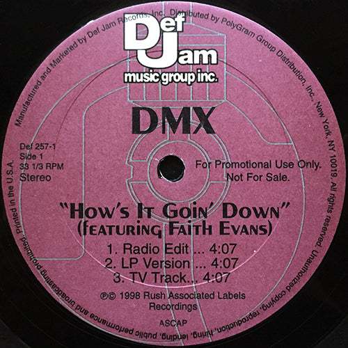 DMX // HOW'S IT GOIN' DOWN (3VER) / RUFF RYDER'S ANTHEM (3VER)