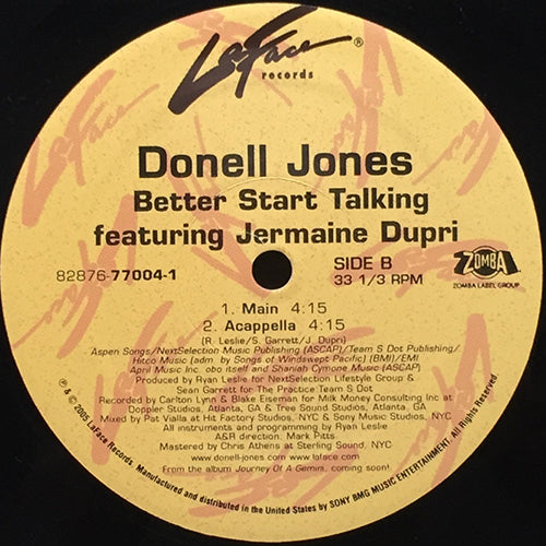 DONELL JONES feat. JERMAINE DUPRI // BETTER START TALKING (4VER)