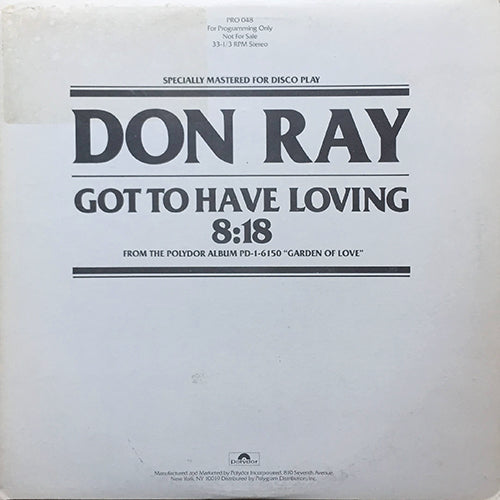 DON RAY // GOT TO HAVE LOVING (8:18)