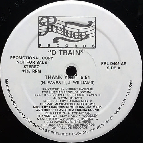 D TRAIN // THANK YOU (6:51) / INST (7:16)