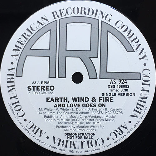 EARTH, WIND & FIRE // AND LOVE GOES ON (4:06/3:38)