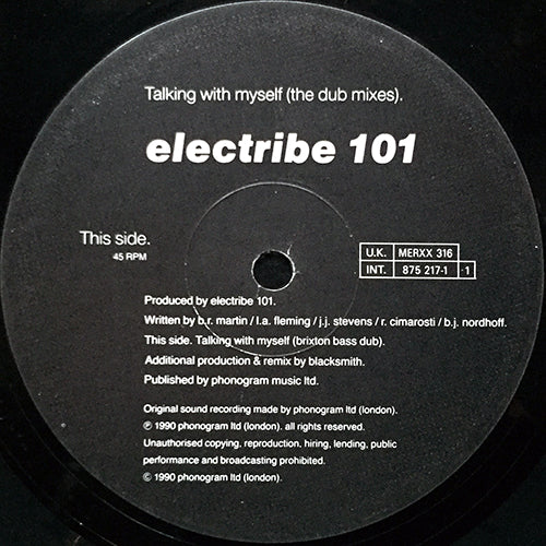 ELECTRIBE 101 // TALKING WITH MYSELF (THE DUB MIXES) (3VER)