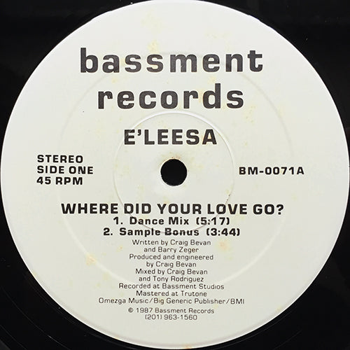 E'LEESA // WHERE DID YOUR LOVE GO (3VER)