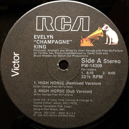 EVELYN "CHAMPAGNE" KING // HIGH HORSE (REMIXED VERSION) (6:10) / (DUB VERSION) (6:00) / (LP VERSION) (4:26) / TAKE A CHANCE (LONG VERSION) (5:20)