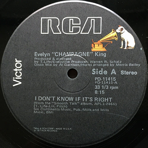EVELYN "CHAMPAGNE" KING // I DON'T KNOW IF IT'S RIGHT (8:15) / WE'RE GOING TO A PARTY (3:48)