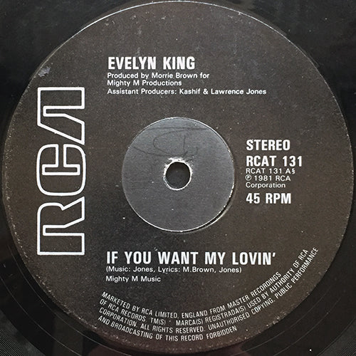 EVELYN KING // IF YOU WANT MY LOVIN' / LONG TIME WAITING ON YOU