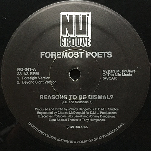 FOREMOST POETS // REASONS TO BE DISMAL? (5VER)