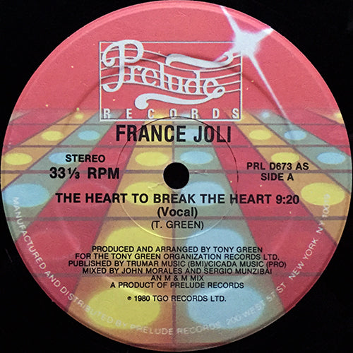 FRANCE JOLI // THE HEART TO BREAK THE HEART (9:20) / (DUB MIX) (5:12)