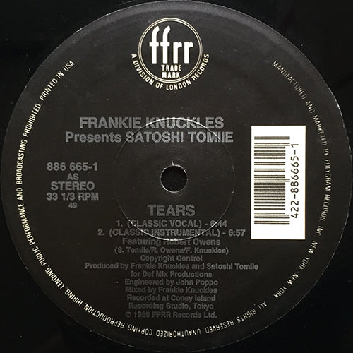 FRANKIE KNUCKLES presents SATOSHI TOMIIE feat. ROBERT OWENS // TEARS (5VER)