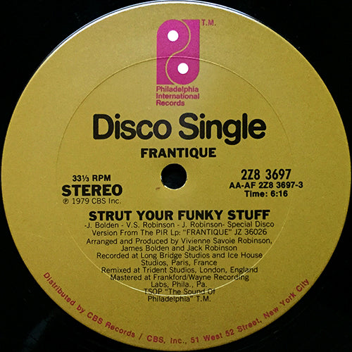 FRANTIQUE // STRUT YOUR FUNKY STUFF (6:16) / GETTING SERIOUS (8:00 ...