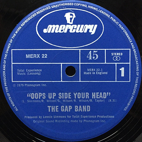 GAP BAND // OOPS UPSIDE YOUR HEAD (8:31) / THE BOYS ARE BACK IN TOWN (5:43)