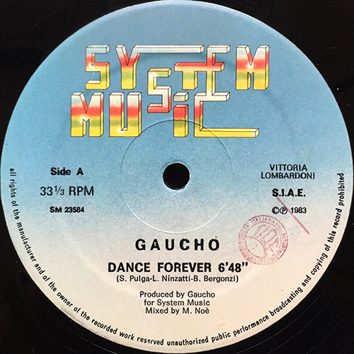 GAUCHO // DANCE FOREVER (6:48) / D.J. VERSION (5:18)