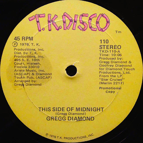 GREGG DIAMOND // THIS SIDE OF MIDNIGHT (10:06) / STAR CRUISER (7:17)