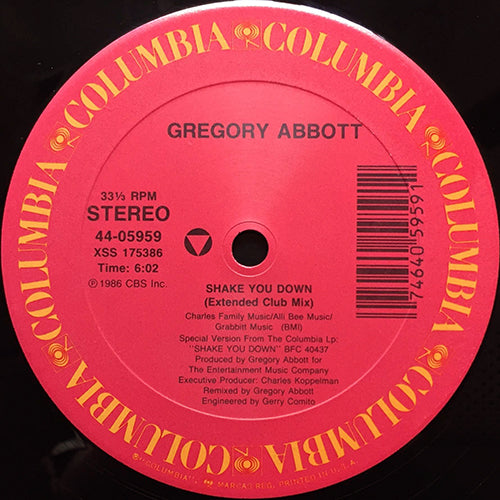 GREGORY ABBOTT // SHAKE YOU DOWN (6:02/4:04) / INST (5:06)
