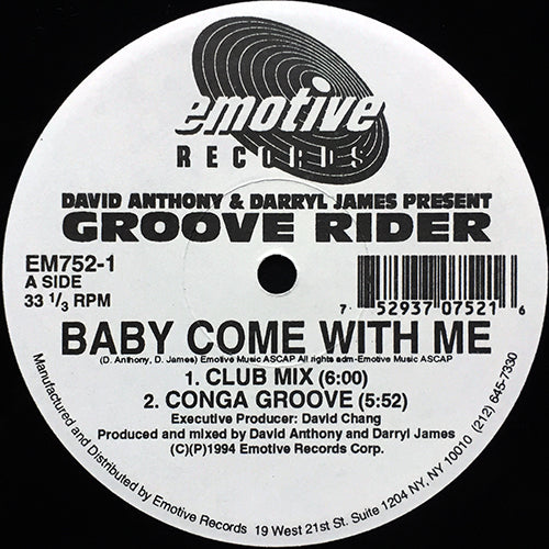 DAVID ANTHONY & DARRYL JAMES present GROOVE RIDER // BABY COME WITH ME (4VER)