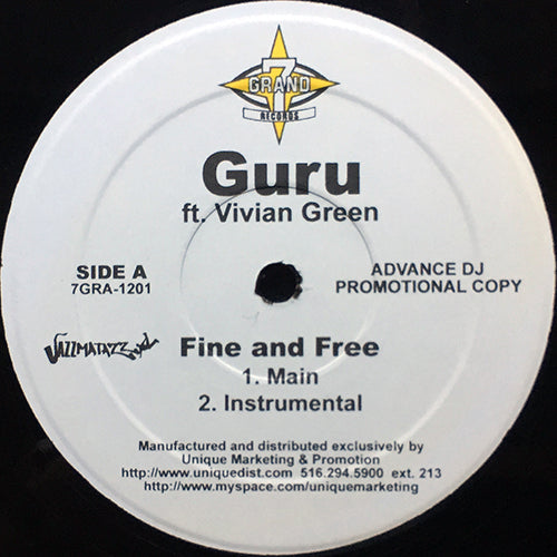 GURU feat. VIVIAN GREEN & SLUM VILLAGE // FINE AND FREE (2VER) / CUZ I'M JAZZY (2VER)
