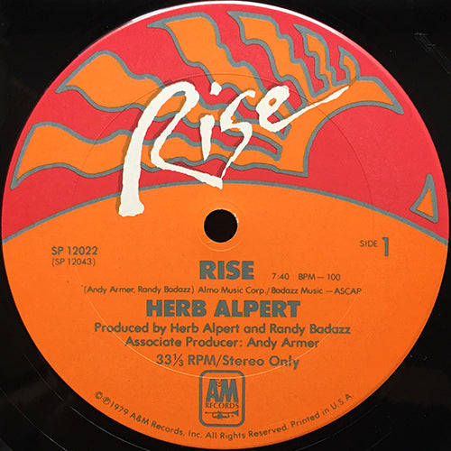 HERB ALPERT // RISE (7:40) / ARANJUEZ (MON AMOUR) (6:00)