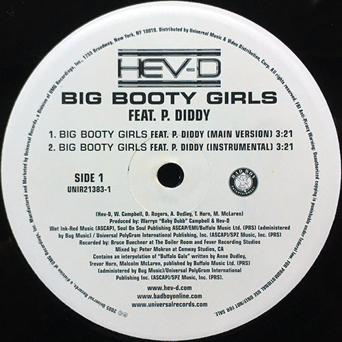 HEV-D feat. P. DIDDY // BIG BOOTY GIRLS (4VER)