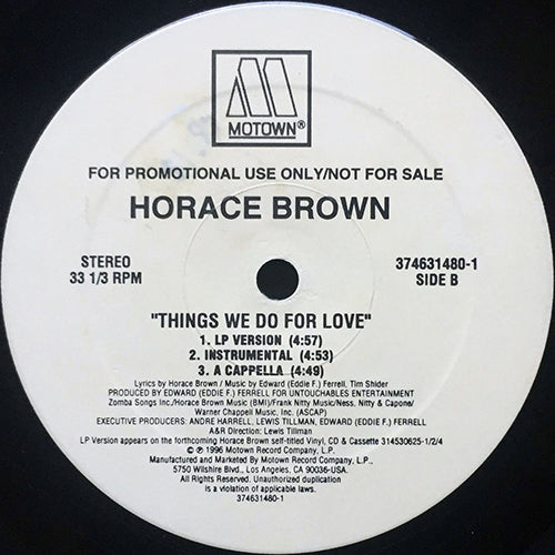 HORACE BROWN feat. FAITH EVANS // HOW CAN WE STOP (2VER) / THINGS WE DO FOR LOVE (3VER) /