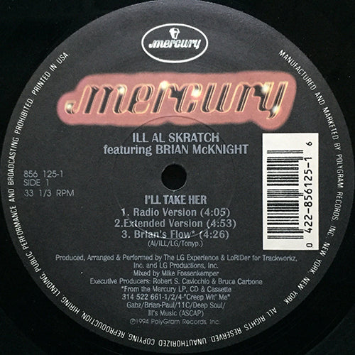 ILL AL SKRATCH feat. BRIAN MCKNIGHT // I'LL TAKE HER (3VER) / THE BROOKLYN UPTOWN CONNECTION (3VER)