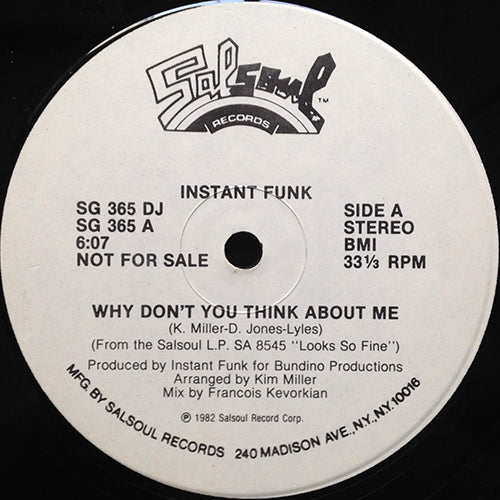 INSTANT FUNK // WHY DON'T YOU THINK ABOUT ME (6:07) / SLAM DUNK THE FUNK (6:15)