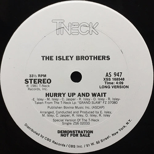 ISLEY BROTHERS // HURRY UP AND WAIT (4:09/3:54)