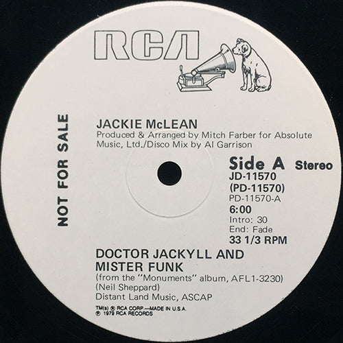 JACKIE McLEAN // DOCTOR JACKYLL AND MISTER FUNK (6:00) / ON THE SLICK SIDE (5:14)