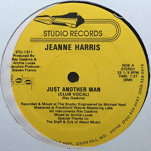 JEANNE HARRIS // JUST ANOTHER MAN (7:37) / DUB (8:05) / INST (6:52)