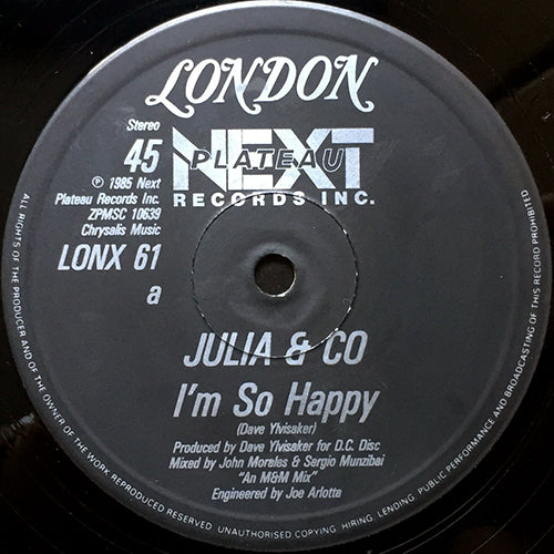JULIA & COMPANY // I'M SO HAPPY (VOCAL/INST) / BREAKIN' DOWN (REMIX)