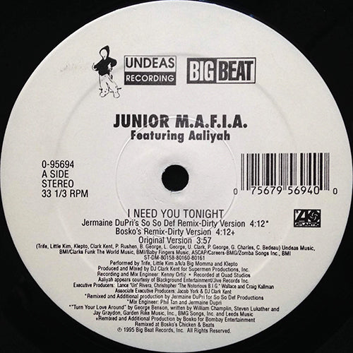 JUNIOR M.A.F.I.A. feat. AALIYAH / NOTORIOUS B.I.G. // I NEED YOU TONIGHT (3VER) / GET MONEY (2VER) / REALMS OF JUNIOR MAFIA PART2