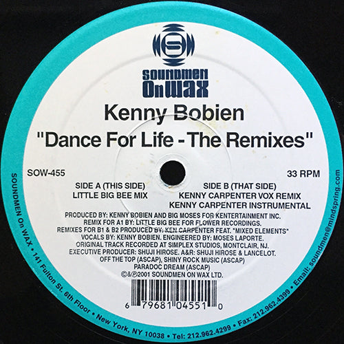 KENNY BOBIEN // DANCE FOR LIFE (REMIXES) (3VER)