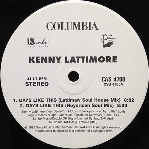 KENNY LATTIMORE // DAYS LIKE THIS (4VER)