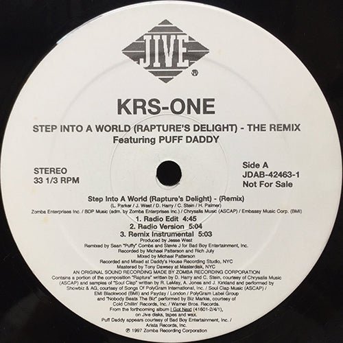 KRS ONE feat. PUFF DADDY // STEP INTO A WORLD (REMIX & ORIGINAL) (6VER)