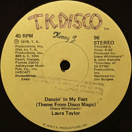 LAURA TAYLOR // DANCIN' IN MY FEET (THEME FROM DISCO MAGIC) (6:02) / LADY SCORPIO (3:33)