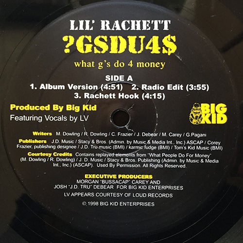 LIL' RACHETT // ?GSDU4$ (WHAT G'S DO 4 MONEY) (4VER) / RACHETT HOOK