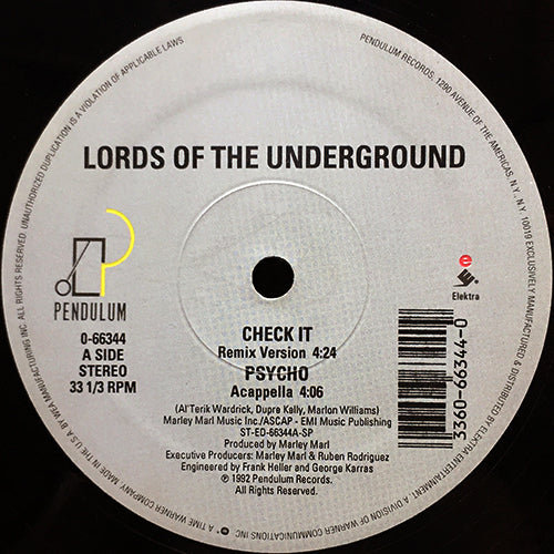 LORDS OF THE UNDERGROUND // CHECK IT (3VER) / PSYCHO (ACAPPELLA)