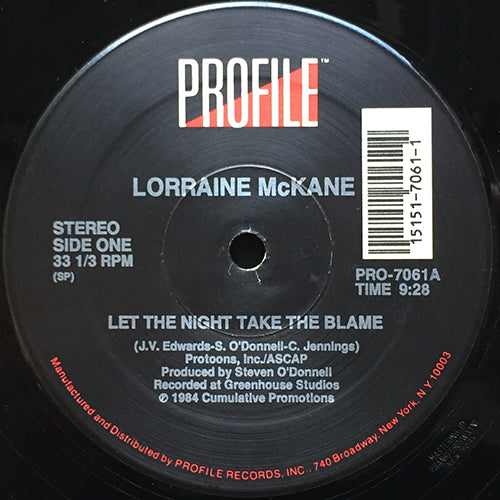 LORRAINE McKANE // LET THE NIGHT TAKE THE BLAME (9:28) / INST (5:30)