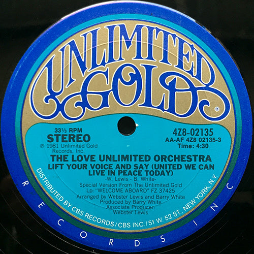 LOVE UNLIMITED ORCHESTRA // LIFT YOUR VOICE AND SAY (UNITED WE CAN LIVE IN PEACE TODAY) (4:30) / MY FANTASIES (4:10)