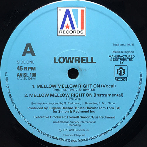 LOWRELL // MELLOW MELLOW RIGHT ON (7:20) / INST (10:45)